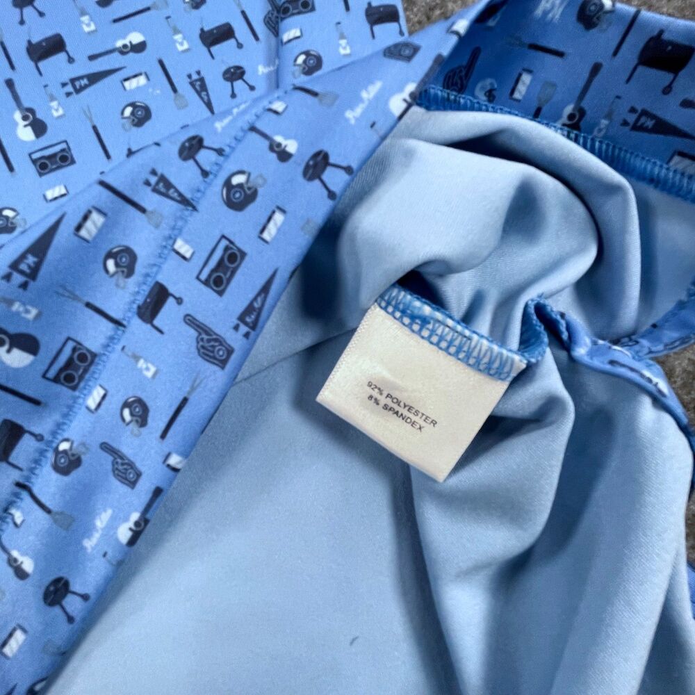 Peter Millar Landmark Tailgate Polo Large Blue Dallas Country Club Golf Shirt - Picture 9 of 12